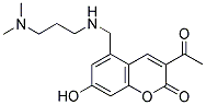 3-ACETYL-5-DIMETHYLAMINOPROPYLAMINOMETHYL-7-HYDROXYCOUMARIN Struktur