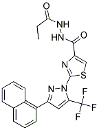 2-[3-(1-NAPHTHYL)-5-(TRIFLUOROMETHYL)-1H-PYRAZOL-1-YL]-N'-PROPIONYL-1,3-THIAZOLE-4-CARBOHYDRAZIDE Struktur