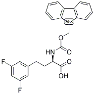 (R)-4-(3,5-DIFLUORO-PHENYL)-2-(9H-FLUOREN-9-YLMETHOXYCARBONYLAMINO)-BUTYRIC ACID Struktur