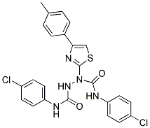 N1,N2-BIS(4-CHLOROPHENYL)-1-(4-P-TOLYLTHIAZOL-2-YL)HYDRAZINE-1,2-DICARBOXAMIDE Struktur