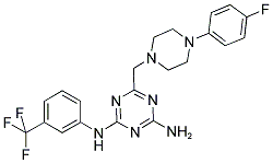 6-((4-(4-FLUOROPHENYL)PIPERAZIN-1-YL)METHYL)-N2-(3-(TRIFLUOROMETHYL)PHENYL)-1,3,5-TRIAZINE-2,4-DIAMINE Struktur