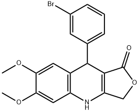 9-(3-BROMOPHENYL)-6,7-DIMETHOXY-4,9-DIHYDROFURO[3,4-B]QUINOLIN-1(3H)-ONE Struktur