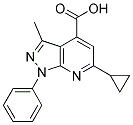 6-CYCLOPROPYL-3-METHYL-1-PHENYL-1 H-PYRAZOLO[3,4-B ]PYRIDINE-4-CARBOXYLIC ACID Struktur