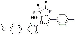 1-(4-(4-METHOXYPHENYL)THIAZOL-2-YL)-5-(1,1,2,2-TETRAFLUOROETHYL)-3-P-TOLYL-4,5-DIHYDRO-1H-PYRAZOL-5-OL Struktur