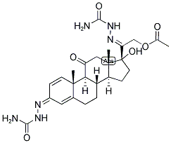 21-ACETOXY-1,4-DIENE-3,11,20-TRITONE-3,20-SEMICARBAZIED-17A-HYDROXYPRENA Struktur