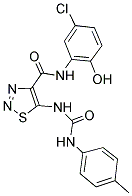 N-(5-CHLORO-2-HYDROXYPHENYL)-5-({[(4-METHYLPHENYL)AMINO]CARBONYL}AMINO)-1,2,3-THIADIAZOLE-4-CARBOXAMIDE Struktur