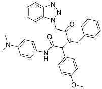 2-(2-(1H-BENZO[D][1,2,3]TRIAZOL-1-YL)-N-BENZYLACETAMIDO)-N-(4-(DIMETHYLAMINO)PHENYL)-2-(4-METHOXYPHENYL)ACETAMIDE Struktur