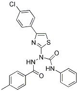 1-[4-(4-CHLOROPHENYL)-1,3-THIAZOL-2-YL]-2-(4-METHYLBENZOYL)-N-PHENYL-1-HYDRAZINECARBOXAMIDE Struktur