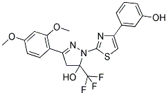 3-(2,4-DIMETHOXYPHENYL)-1-[4-(3-HYDROXYPHENYL)-1,3-THIAZOL-2-YL]-5-(TRIFLUOROMETHYL)-4,5-DIHYDRO-1H-PYRAZOL-5-OL Struktur