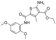 2-AMINO-5-(2,5-DIMETHOXY-PHENYLCARBAMOYL)-4-METHYL-THIOPHENE-3-CARBOXYLIC ACID ETHYL ESTER Struktur