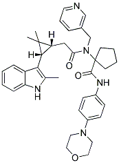 1-(2-((1R,3S)-2,2-DIMETHYL-3-(2-METHYL-1H-INDOL-3-YL)CYCLOPROPYL)-N-(PYRIDIN-3-YLMETHYL)ACETAMIDO)-N-(4-MORPHOLINOPHENYL)CYCLOPENTANECARBOXAMIDE Struktur