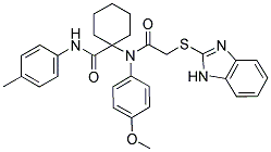 1-(2-(1H-BENZO[D]IMIDAZOL-2-YLTHIO)-N-(4-METHOXYPHENYL)ACETAMIDO)-N-P-TOLYLCYCLOHEXANECARBOXAMIDE Struktur