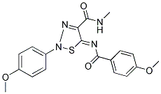 (5Z)-5-[(4-METHOXYBENZOYL)IMINO]-2-(4-METHOXYPHENYL)-N-METHYL-2,5-DIHYDRO-1,2,3-THIADIAZOLE-4-CARBOXAMIDE Struktur