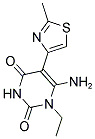 6-AMINO-1-ETHYL-5-(2-METHYL-1,3-THIAZOL-4-YL)PYRIMIDINE-2,4(1H,3H)-DIONE Struktur