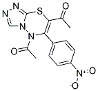 1-[7-ACETYL-6-(4-NITRO-PHENYL)-[1,2,4]TRIAZOLO[3,4-B][1,3,4]THIADIAZIN-5-YL]-ETHANONE Struktur