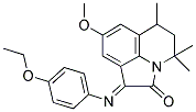 (E)-1-(4-ETHOXYPHENYLIMINO)-8-METHOXY-4,4,6-TRIMETHYL-5,6-DIHYDRO-1H-PYRROLO[3,2,1-IJ]QUINOLIN-2(4H)-ONE Struktur