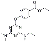 ETHYL 4-{[4-(DIMETHYLAMINO)-6-(ISOPROPYLAMINO)-1,3,5-TRIAZIN-2-YL]OXY}BENZOATE Struktur