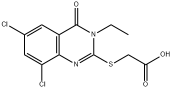 (6,8-DICHLORO-3-ETHYL-4-OXO-3,4-DIHYDRO-QUINAZOLIN-2-YLSULFANYL)-ACETIC ACID Struktur