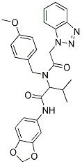 2-(2-(1H-BENZO[D][1,2,3]TRIAZOL-1-YL)-N-(4-METHOXYBENZYL)ACETAMIDO)-N-(BENZO[D][1,3]DIOXOL-5-YL)-3-METHYLBUTANAMIDE Struktur