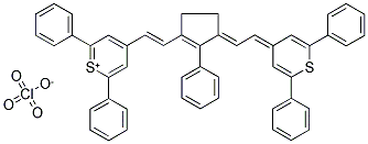 4-((E)-2-(3-[(E)-2-(2,6-DIPHENYL-4H-THIOPYRAN-4-YLIDENE)ETHYLIDENE]-2-PHENYL-1-CYCLOPENTEN-1-YL)ETHENYL)-2,6-DIPHENYLTHIOPYRANIUM PERCHLORATE Struktur