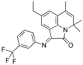 (1E)-8-ETHYL-4,4,6-TRIMETHYL-1-{[3-(TRIFLUOROMETHYL)PHENYL]IMINO}-4H-PYRROLO[3,2,1-IJ]QUINOLIN-2(1H)-ONE Struktur