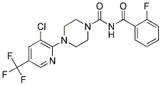 4-[3-CHLORO-5-(TRIFLUOROMETHYL)PYRIDIN-2-YL]-N-(2-FLUOROBENZOYL)PIPERAZINE-1-CARBOXAMIDE Struktur