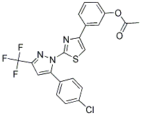 3-{2-[5-(4-CHLOROPHENYL)-3-(TRIFLUOROMETHYL)-1H-PYRAZOL-1-YL]-1,3-THIAZOL-4-YL}PHENYL ACETATE Struktur