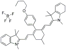 2-((E)-2-(2-(4-BUTOXYPHENYL)-5-METHYL-3-[(E)-2-(1,3,3-TRIMETHYL-1,3,6,7-TETRAHYDRO-2H-INDOL-2-YLIDENE)ETHYLIDENE]-1-CYCLOHEXEN-1-YL)ETHENYL)-1,3,3-TRIMETHYL-3H-INDOLIUM TETRAFLUOROBORATE Struktur