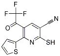 2-MERCAPTO-6-THIOPHEN-2-YL-5-(2,2,2-TRIFLUORO-ACETYL)-NICOTINONITRILE Struktur