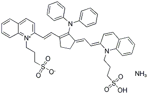 AMMONIUM 3-[2-[(E)-2-(2-(DIPHENYLAMINO)-3-((E)-2-[1-(3-SULFONATOPROPYL)-2-QUINOLINIUMYL]ETHENYL)-2-CYCLOPENTEN-1-YLIDENE)ETHYLIDENE]-1(2H)-QUINOLINYL]-1-PROPANESULFONATE Struktur