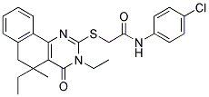 N-(4-CHLOROPHENYL)-2-[(3,5-DIETHYL-5-METHYL-4-OXO-3,4,5,6-TETRAHYDROBENZO[H]QUINAZOLIN-2-YL)SULFANYL]ACETAMIDE Struktur