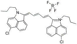 1-BUTYL-2-((1E,3E)-5-[1-BUTYL-6-CHLOROBENZO[CD]INDOL-2(1H)-YLIDENE]-1,3-PENTADIENYL)-6-CHLOROBENZO[CD]INDOLIUM TETRAFLUOROBORATE Struktur