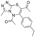 1-[7-ACETYL-6-(4-ETHYL-PHENYL)-3-METHYL-[1,2,4]TRIAZOLO[3,4-B][1,3,4]THIADIAZIN-5-YL]-ETHANONE Struktur