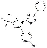 2-[5-(4-BROMOPHENYL)-3-(TRIFLUOROMETHYL)-1H-PYRAZOL-1-YL]-4-PHENYL-1,3-THIAZOLE Struktur