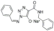 SODIUM 4-[(BENZYLAMINO)CARBONYL]-1-{[(1Z)-PHENYLMETHYLENE]AMINO}-1H-1,2,3-TRIAZOL-5-OLATE Struktur