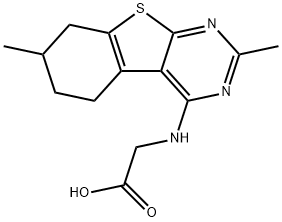 (2,7-DIMETHYL-5,6,7,8-TETRAHYDRO-BENZO[4,5]-THIENO[2,3-D]PYRIMIDIN-4-YLAMINO)-ACETIC ACID Struktur