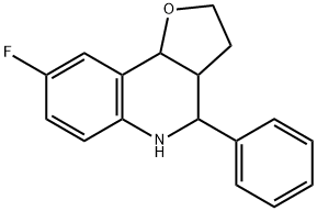 8-FLUORO-4-PHENYL-2,3,3A,4,5,9B-HEXAHYDRO-FURO[3,2-C]QUINOLINE Struktur