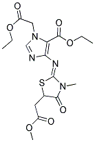 ETHYL 1-(2-ETHOXY-2-OXOETHYL)-4-{[5-(2-METHOXY-2-OXOETHYL)-3-METHYL-4-OXO-1,3-THIAZOLIDIN-2-YLIDENE]AMINO}-1H-IMIDAZOLE-5-CARBOXYLATE Struktur