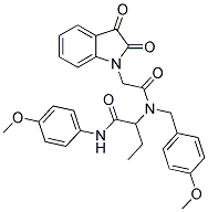 2-(2-(2,3-DIOXOINDOLIN-1-YL)-N-(4-METHOXYBENZYL)ACETAMIDO)-N-(4-METHOXYPHENYL)BUTANAMIDE Struktur