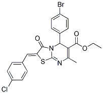 (Z)-ETHYL 5-(4-BROMOPHENYL)-2-(4-CHLOROBENZYLIDENE)-7-METHYL-3-OXO-3,5-DIHYDRO-2H-THIAZOLO[3,2-A]PYRIMIDINE-6-CARBOXYLATE Struktur