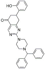 2-(4-BENZHYDRYL-1-PIPERAZINYL)-7-(2-HYDROXYPHENYL)-7,8-DIHYDRO-5(6H)-QUINAZOLINONE Struktur