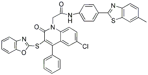 2-(3-(BENZO[D]OXAZOL-2-YLTHIO)-6-CHLORO-2-OXO-4-PHENYLQUINOLIN-1(2H)-YL)-N-(4-(6-METHYLBENZO[D]THIAZOL-2-YL)PHENYL)ACETAMIDE Struktur