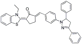 2-((E)-[4-(3,5-DIPHENYL-4,5-DIHYDRO-1H-PYRAZOL-1-YL)PHENYL]METHYLIDENE)-5-[3-ETHYL-1,3-BENZOTHIAZOL-2(3H)-YLIDENE]CYCLOPENTANONE Struktur