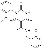 (5E)-5-{1-[(2-CHLOROBENZYL)AMINO]ETHYLIDENE}-1-(2-ETHOXYPHENYL)PYRIMIDINE-2,4,6(1H,3H,5H)-TRIONE Struktur