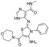 (Z)-5-(4-AMINO-5-(MORPHOLINE-4-CARBONYL)-3-PHENYLTHIAZOL-2(3H)-YLIDENEAMINO)-N-METHYL-1H-IMIDAZOLE-4-CARBOXAMIDE Struktur