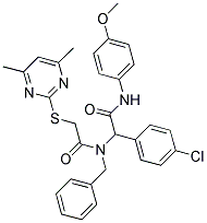 N-BENZYL-N-(1-(4-CHLOROPHENYL)-2-(4-METHOXYPHENYLAMINO)-2-OXOETHYL)-2-(4,6-DIMETHYLPYRIMIDIN-2-YLTHIO)ACETAMIDE Struktur