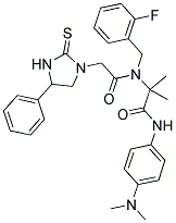 N-(4-(DIMETHYLAMINO)PHENYL)-2-(N-(2-FLUOROBENZYL)-2-(4-PHENYL-2-THIOXOIMIDAZOLIDIN-1-YL)ACETAMIDO)-2-METHYLPROPANAMIDE Struktur