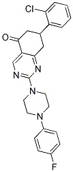 7-(2-CHLOROPHENYL)-2-[4-(4-FLUOROPHENYL)-1-PIPERAZINYL]-7,8-DIHYDRO-5(6H)-QUINAZOLINONE Struktur