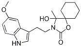 1-OXA-3-AZASPIRO[4.5]DECAN-2-ONE, 4-HYDROXY-3-[2-(5-METHOXY-1H-INDOL-3-YL)ETHYL]-4-METHYL- Struktur