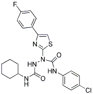 N~1~-(4-CHLOROPHENYL)-1-[4-(4-FLUOROPHENYL)-1,3-THIAZOL-2-YL]-N~2~-CYCLOHEXYL-1,2-HYDRAZINEDICARBOXAMIDE Struktur